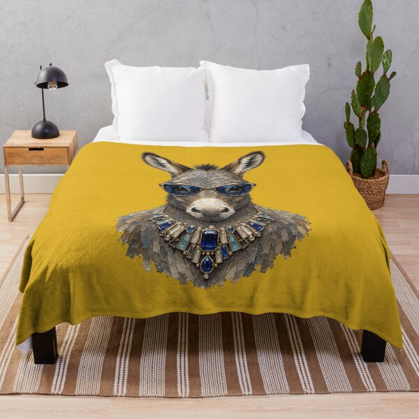 Item preview, Sassy Donkey with Blue Sunglasses and Jeweled Necklace - Funny Farm Animal designed and sold by sportfantees.