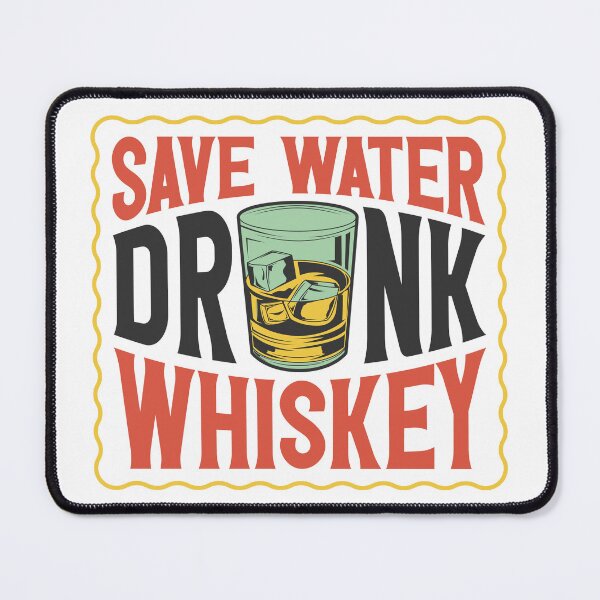 Item preview, Save Water Drink Whiskey Glass On The Rocks Vintage Typography Graphic designed and sold by heedooppod.