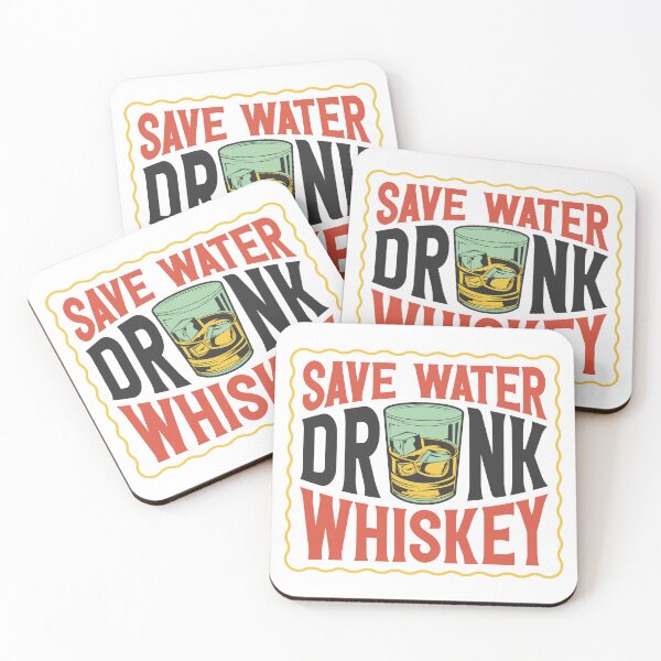 Item preview, Save Water Drink Whiskey Glass On The Rocks Vintage Typography Graphic designed and sold by heedooppod.