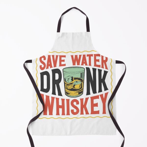Artikelvorschau, Wasser sparen, Whiskeyglas auf Eis trinken – Vintage-Typografie-Grafik entworfen und verkauft von heedooppod.
