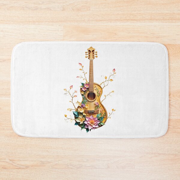 Item preview, Botanical Guitar Art with Flowers and Leaves designed and sold by Marcu Ioachim.