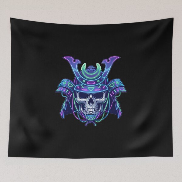 Item preview, Cyberpunk Neon Samurai Skull Warrior designed and sold by ilyasartist.