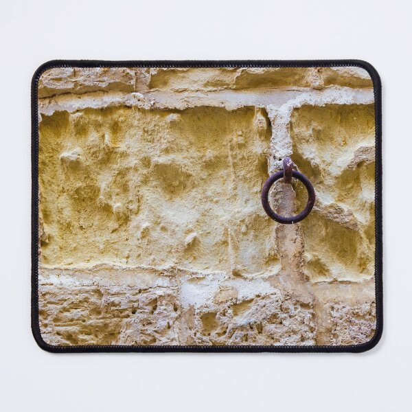 Item preview, Rusty Iron Ring on Weathered Limestone Wall With Historic Stone Texture and Patina designed and sold by Nmallia.