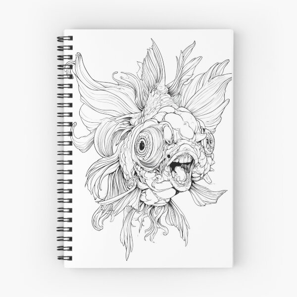 Item preview, Surreal Goldfish Line Art Illustration designed and sold by SiralyInk.