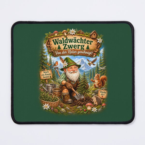 Item preview, Forest Ranger Gnome – Nature Approved Funny Bavarian Forest Design designed and sold by Alpine-Ink.