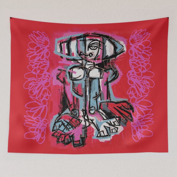 Item preview, Handmade Neo-Expressionist Totem Art - Cerulean Shield designed and sold by supernikol.