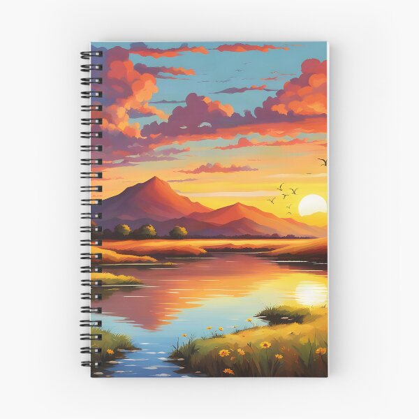 Item preview, Sunset Over Mountain River designed and sold by SolenLumens.