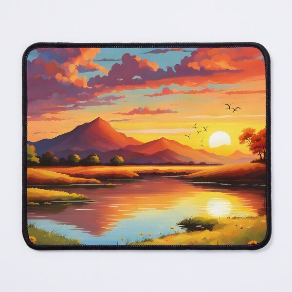 Item preview, Sunset Over Mountain River designed and sold by SolenLumens.