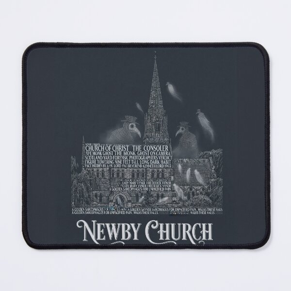 Item preview, Newby Church North Yorkshire UK Monk Ghost 1963 Typography Art designed and sold by naughty-raccoon.