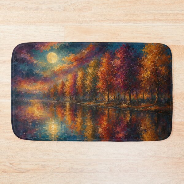 Item preview, Full Moon Autumn Forest - Fall Landscape Art designed and sold by Joey Santiago.