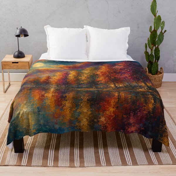 Item preview, Full Moon Autumn Forest - Fall Landscape Art designed and sold by Joey Santiago.