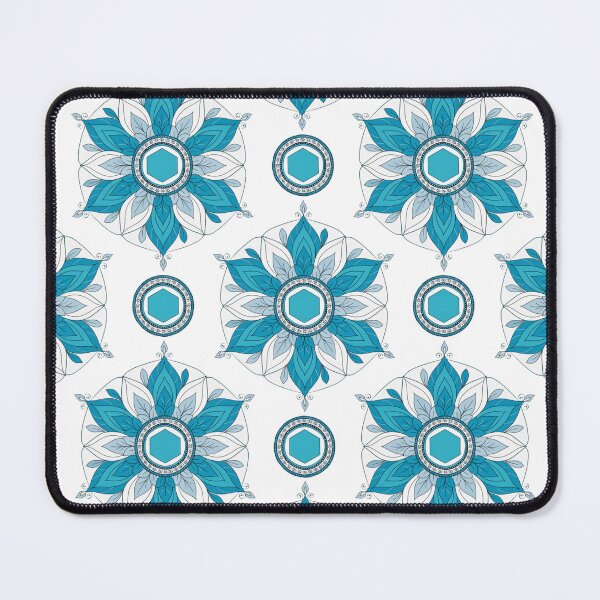 Item preview, Turquoise Thai Lotus Geometric Pattern on Black designed and sold by Mousy17.
