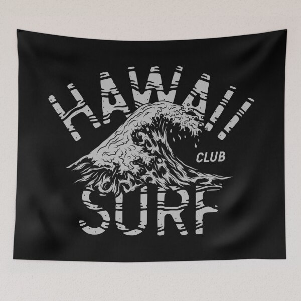 Item preview, Hawaii Surf Club Ocean Wave Vintage Woodcut Engraving Graphic designed and sold by heedooppod.