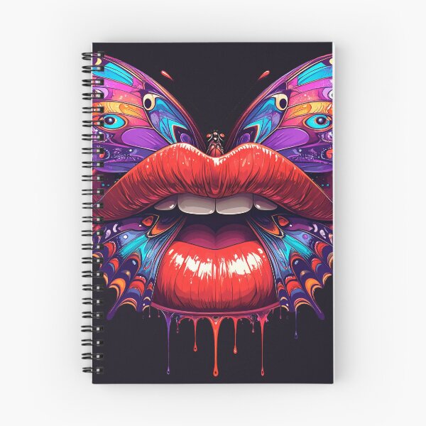 Item preview, Surreal Butterfly Lips Colorful Wings Dripping Paint Art designed and sold by OksArtStudio.
