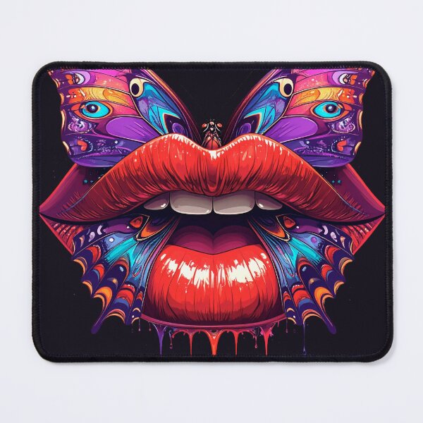 Item preview, Surreal Butterfly Lips Colorful Wings Dripping Paint Art designed and sold by OksArtStudio.