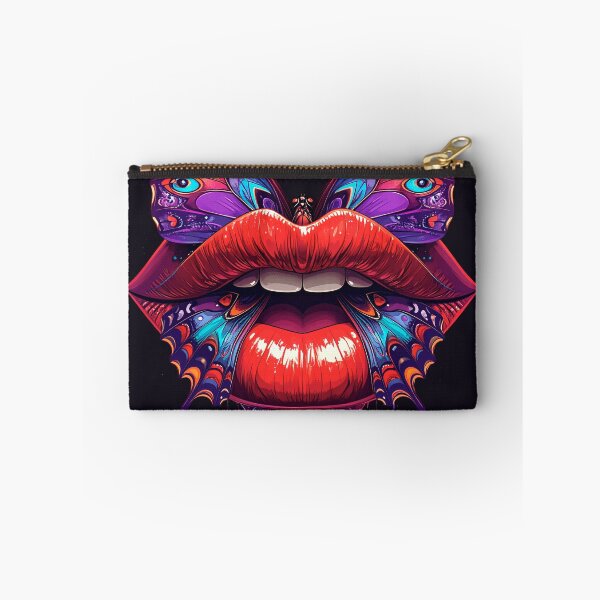 Item preview, Surreal Butterfly Lips Colorful Wings Dripping Paint Art designed and sold by OksArtStudio.