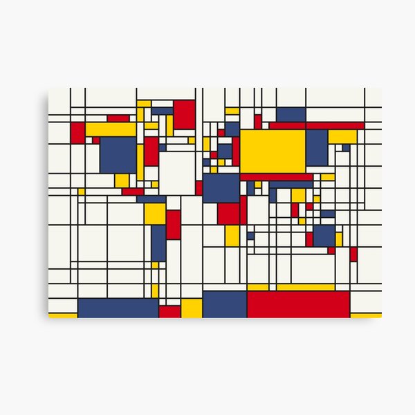 Item preview, World Map Abstract Mondrian Style designed and sold by ArtPrints.