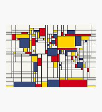 World Map Abstract Mondrian Style Photographic Print