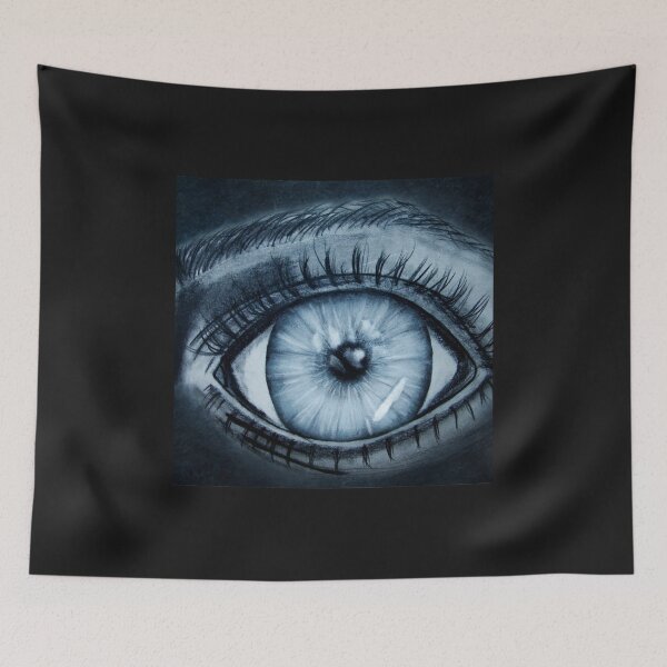 Item preview, Ocean Vision - Monochrome Blue Eye Drawing designed and sold by MAISON SYLVIE.