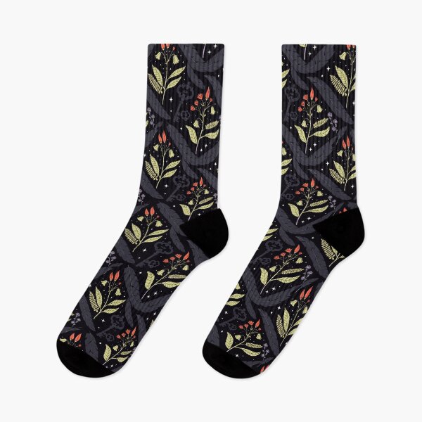 Item preview, Dark Botanical Key Seamless Pattern designed and sold by Soul Path Studio.