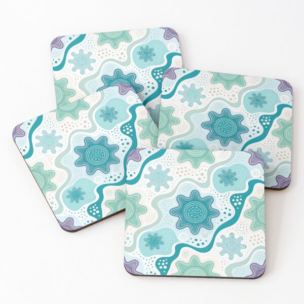 Item preview, Teal Organic Abstract Seamless Pattern designed and sold by Soul Path Studio.