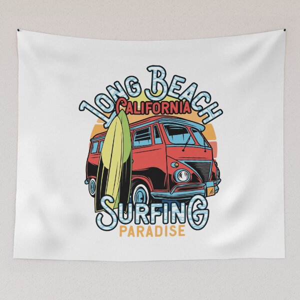 Item preview, Long Beach California Surfing Paradise Retro Surf Van Sunset Graphic designed and sold by heedooppod.
