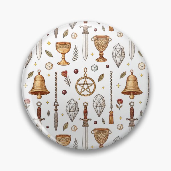 Item preview, Vintage Sword Crystal Seamless Pattern designed and sold by Soul Path Studio.