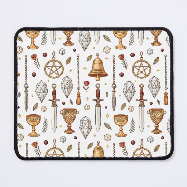 Item preview, Vintage Sword Crystal Seamless Pattern designed and sold by Soul Path Studio.