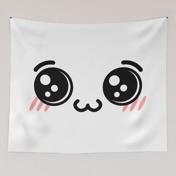 Item preview, Adorable kawaii owo blushing shiny eyes face designed and sold by BlushyPrint.