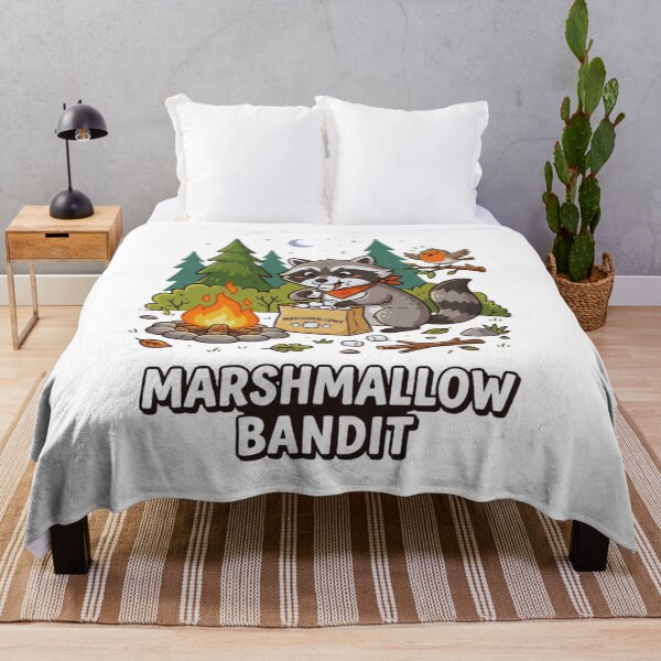 Item preview, Marshmallow Bandit Cute Camping Raccoon Illustration designed and sold by GabeMountainArt.