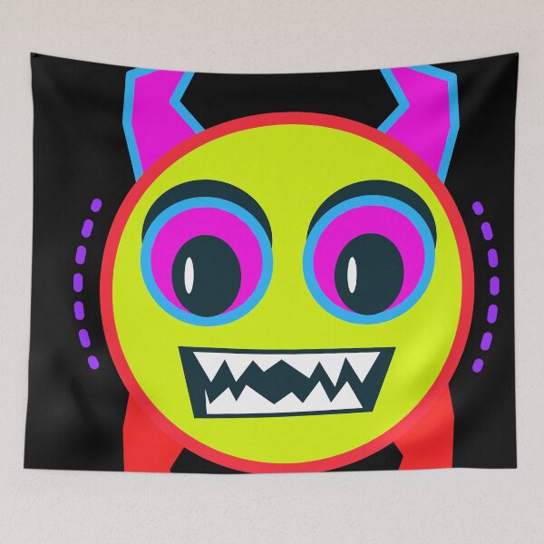 Item preview, Quirky Retro 90s Demon Emoji designed and sold by The Nomadic Designs.