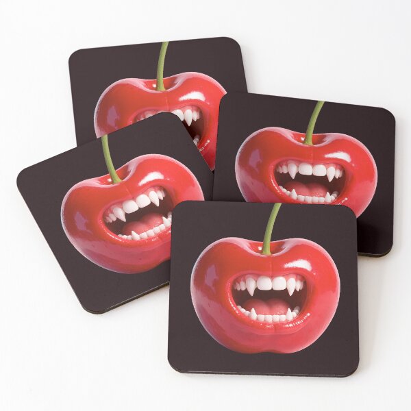 Item preview, Vampire Cherry Monster Mouth with Sharp Fangs 3D Artwork designed and sold by OksArtStudio.