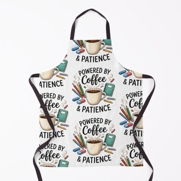 Item preview, Powered by Coffee & Patience — Funny Teacher Coffee Design designed and sold by Tipsy24.