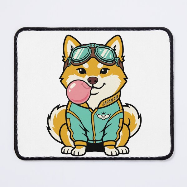 Item preview, Cute Shiba Inu Aviator Pilot Bubble Gum Japanese Streetwear Aesthetic designed and sold by mood-draftsman.