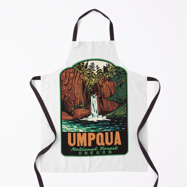 Item preview, Umpqua National Forest Toketee Falls Retro Travel Art designed and sold by HalpinDesign.