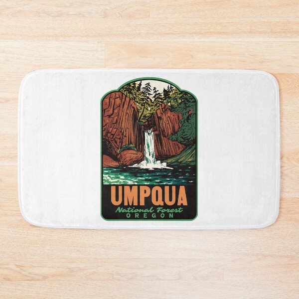 Item preview, Umpqua National Forest Toketee Falls Retro Travel Art designed and sold by HalpinDesign.
