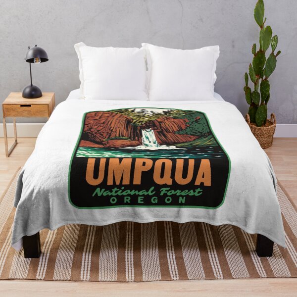 Item preview, Umpqua National Forest Toketee Falls Retro Travel Art designed and sold by HalpinDesign.