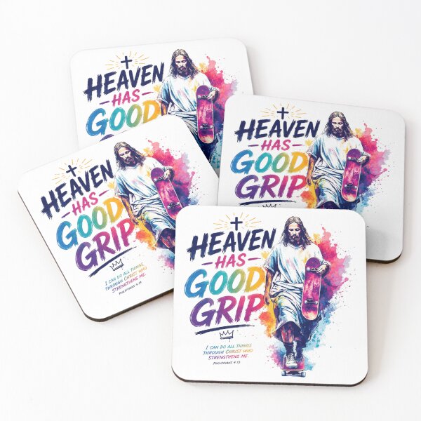 Item preview, Heaven Has Good Grip | Jesus Skateboarding designed and sold by Noirvasca.