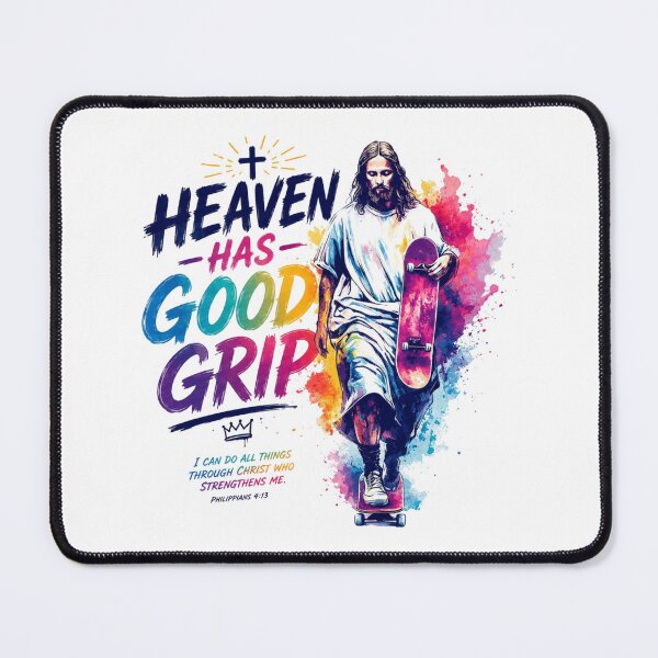 Item preview, Heaven Has Good Grip | Jesus Skateboarding designed and sold by Noirvasca.
