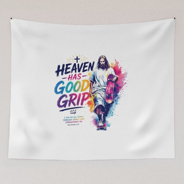 Item preview, Heaven Has Good Grip | Jesus Skateboarding designed and sold by Noirvasca.
