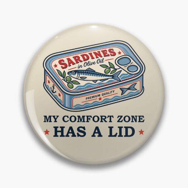 Item preview, My Comfort Zone Has a Lid –  Vintage Sardine Can Retro Seafood  designed and sold by Skryp-art.