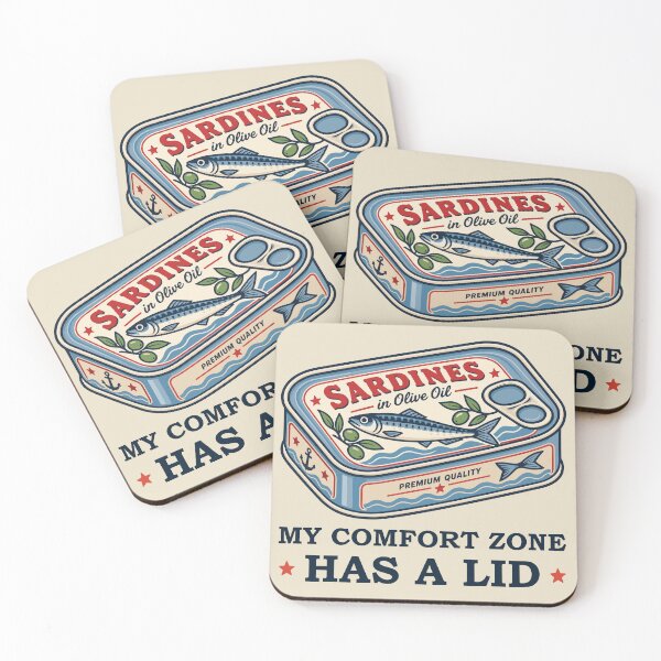 Item preview, My Comfort Zone Has a Lid –  Vintage Sardine Can Retro Seafood  designed and sold by Skryp-art.