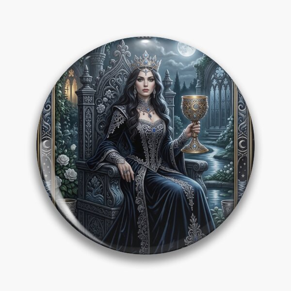 Item preview, Queen of Chalices- tarot card designed and sold by Studio77-Gothic.