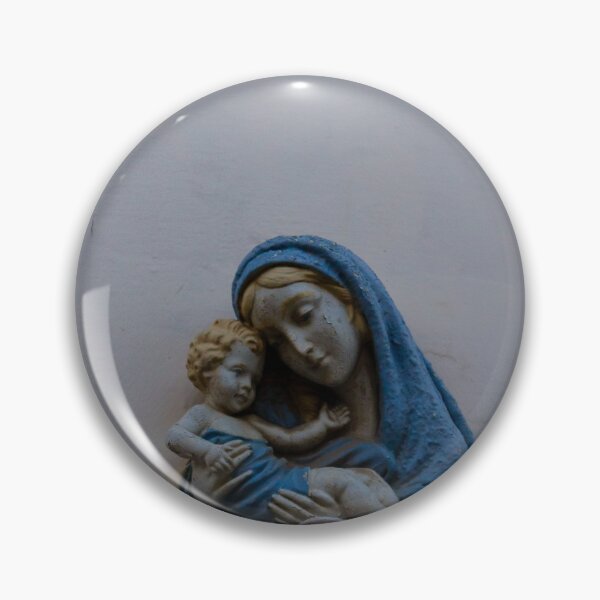 Item preview, Madonna And Child Wall Shrine Sculpture With Blue Cloak Depicting Maternal Devotion And Faith designed and sold by Nmallia.