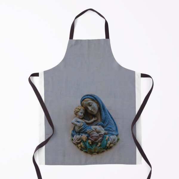 Item preview, Madonna And Child Wall Shrine Sculpture With Blue Cloak Depicting Maternal Devotion And Faith designed and sold by Nmallia.