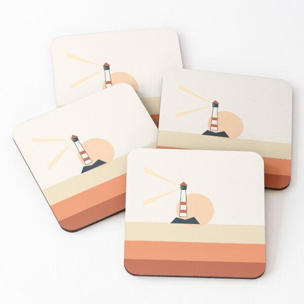 Item preview, Lighthouse At Sunset Coastal Illustration designed and sold by BondiDrift.