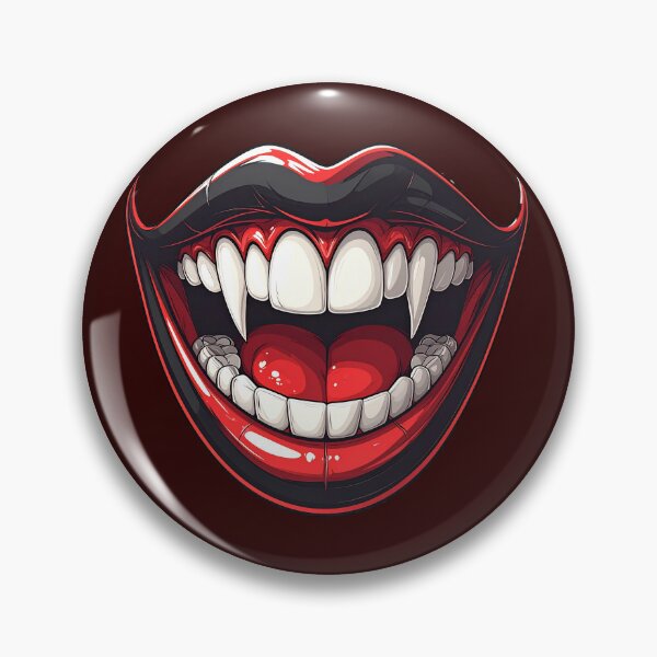 Item preview, Scary Vampire Mouth Smile with Sharp Fangs Vector Art designed and sold by OksArtStudio.