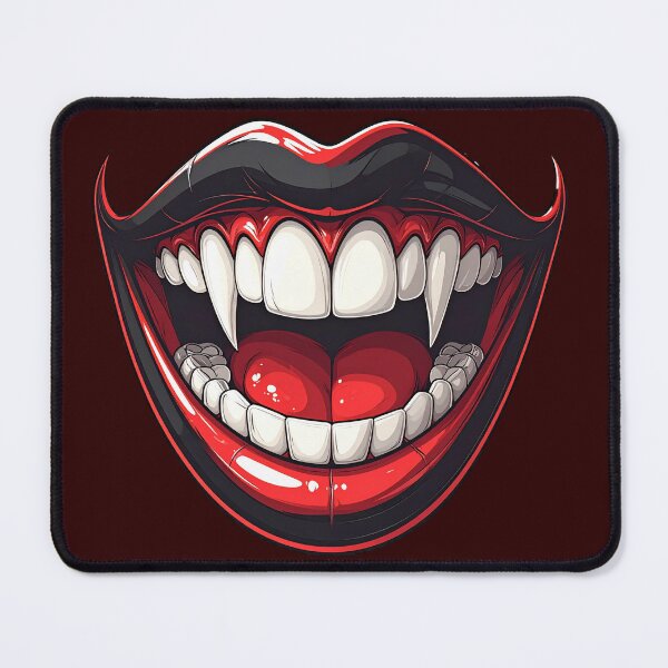 Item preview, Scary Vampire Mouth Smile with Sharp Fangs Vector Art designed and sold by OksArtStudio.