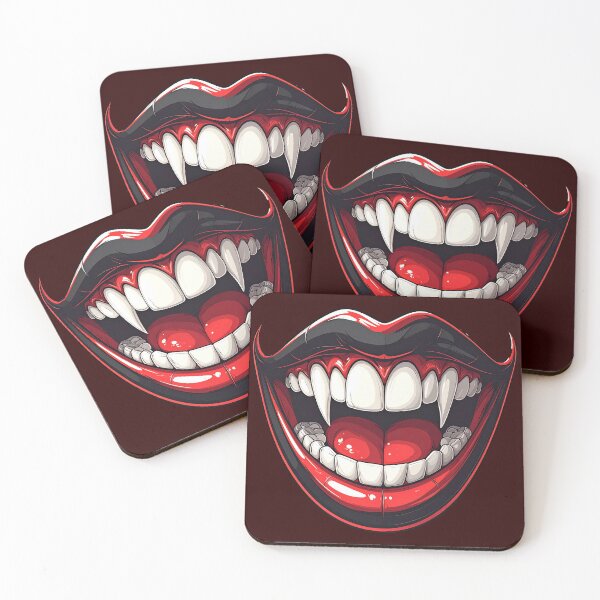 Item preview, Scary Vampire Mouth Smile with Sharp Fangs Vector Art designed and sold by OksArtStudio.