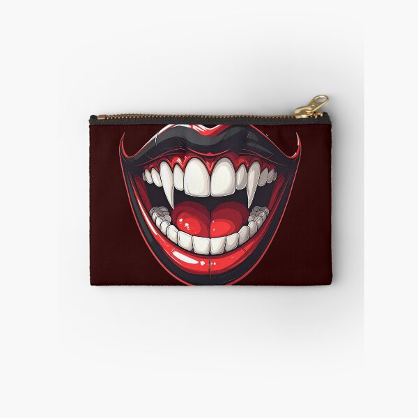 Item preview, Scary Vampire Mouth Smile with Sharp Fangs Vector Art designed and sold by OksArtStudio.